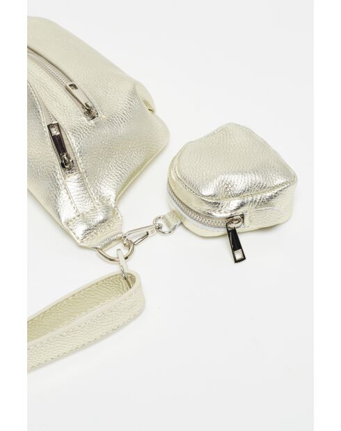 Marsupio in pelle Tena dorata - 31x14x4,5 cm