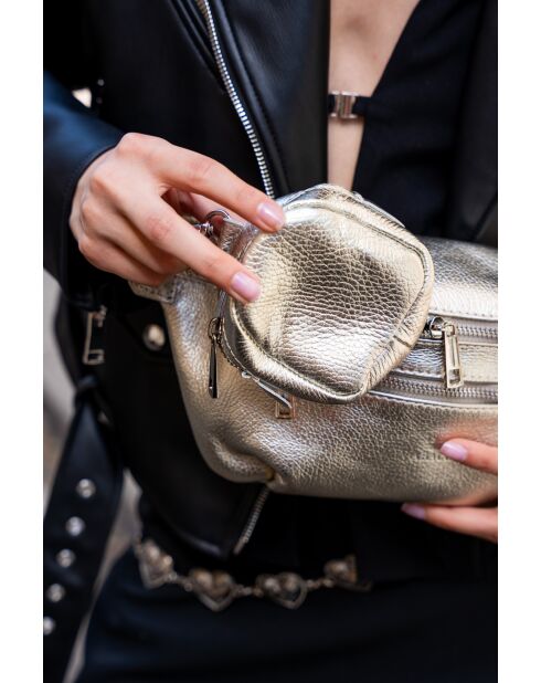 Marsupio in pelle Tena dorata - 31x14x4,5 cm