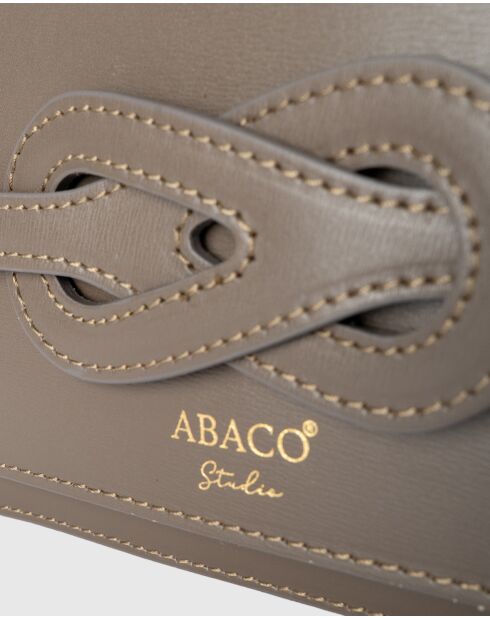 Amber Taupe leren schoudertas - 26x17x8 cm