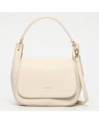 Milva leren schoudertas gebroken wit - 30x20x12 cm