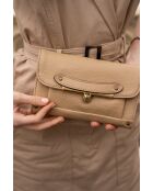 Bolso al hombro Simone de piel nude - 20x13 cm