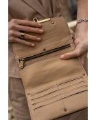 Bolso al hombro Simone de piel nude - 20x13 cm