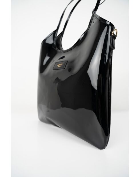 Sac porte épaule en Cuir neven noir - 32x30x1 cm