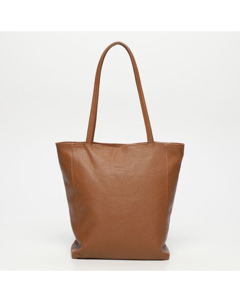 Sac Cabas en Cuir Renza Camel - 38x33x12 cm