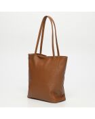 Sac Cabas en Cuir Renza Camel - 38x33x12 cm