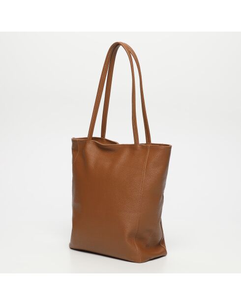 Sac Cabas en Cuir Renza Camel - 38x33x12 cm