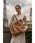 Sac Cabas en Cuir Renza Camel - 38x33x12 cm