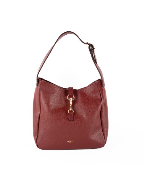 Sac porté épaule en Cuir lexid bordeaux - 28x28x11 cm