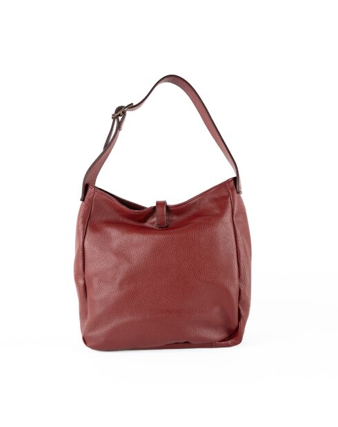 Sac porté épaule en Cuir lexid bordeaux - 28x28x11 cm