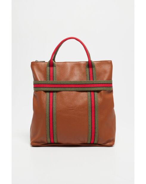 Sac à dos  en Cuir Gao Dollaro Camel - 37,5x9x37 cm