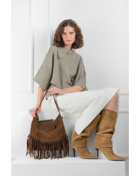 Vega Moka Schultertasche aus Samt - 26x33x11 cm