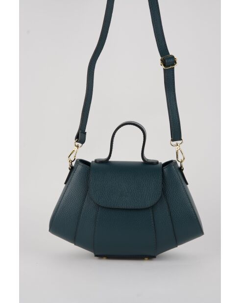 Smaragdgrüne Schultertasche Lara aus Leder - 20x28x8 cm