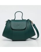 Smaragdgroene Lara leren schoudertas - 20x28x8 cm