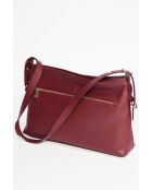 Sac bandoulière en Cuir Zita Bordeaux - 42x25x8 cm