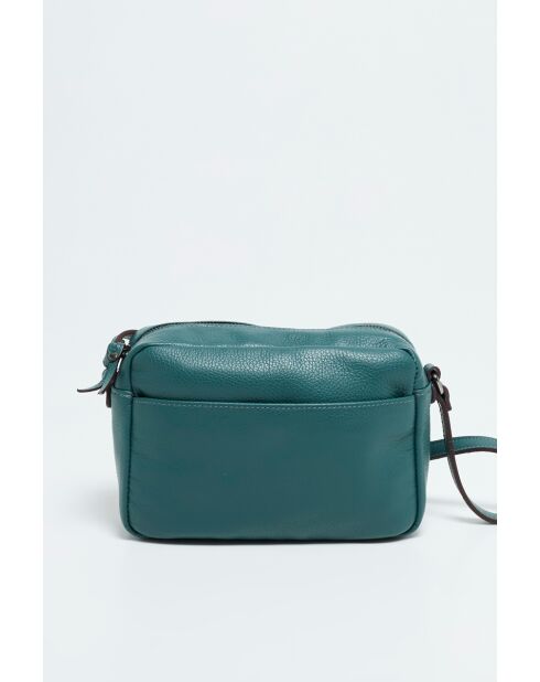 Bolso de hombro Marelys de piel verde - 22,5x7x16 cm