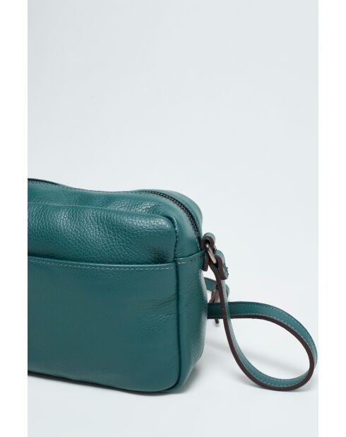 Bolso de hombro Marelys de piel verde - 22,5x7x16 cm