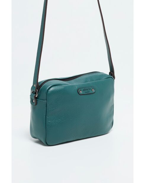 Bolso de hombro Marelys de piel verde - 22,5x7x16 cm