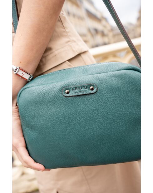 Bolso de hombro Marelys de piel verde - 22,5x7x16 cm