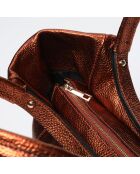 Julia metalen bronzen leren schoudertas - 41x30x12 cm