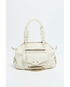 Bolso mini de piel odelia blanquecino - 29x22x3 cm