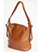 Effia Camel leren schoudertas - 36x31x14 cm