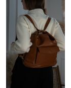 Effia Camel leren schoudertas - 36x31x14 cm