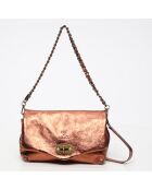 Donkerbronzen leren schoudertas Hero - 26x14x7,5 cm