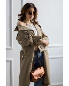 Donkerbronzen leren schoudertas Hero - 26x14x7,5 cm