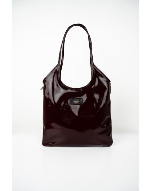 Bandolera de piel Neven rojo oscuro - 32x30x1 cm