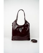 Dunkelrote Schultertasche Neven aus Leder - 32x30x1 cm