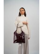 Dunkelrote Schultertasche Neven aus Leder - 32x30x1 cm