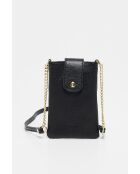 Funda para teléfono Grace de piel negra - 12x18x1 cm