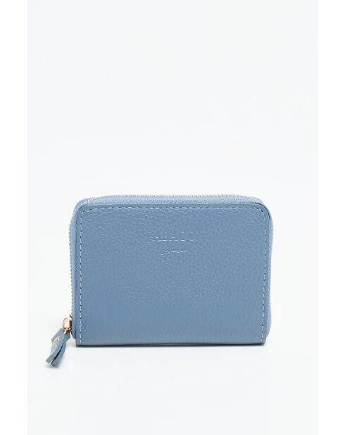 Portefeuille mini en Cuir gali bleue - 12x10 cm