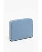 Portefeuille mini en Cuir gali bleue - 12x10 cm