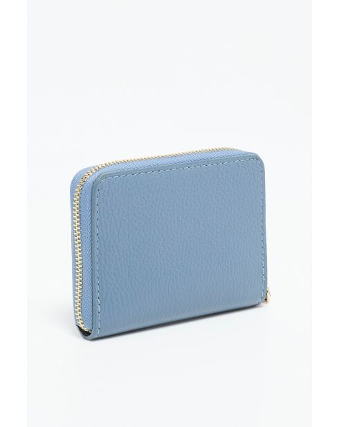 Portefeuille mini en Cuir gali bleue - 12x10 cm