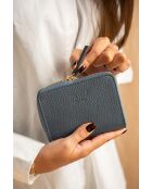 Portefeuille mini en Cuir gali bleue - 12x10 cm