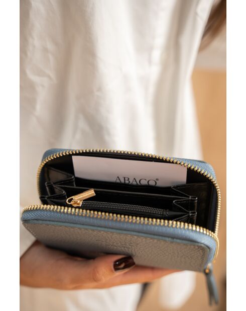 Portefeuille mini en Cuir gali bleue - 12x10 cm