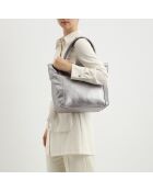 Julia zilveren leren handtas - 41x30x12 cm