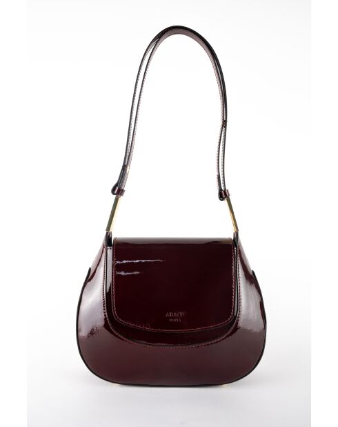 Sac bandoulière en Cuir wayne bordeaux - 22x22x7 cm