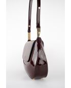 Sac bandoulière en Cuir wayne bordeaux - 22x22x7 cm