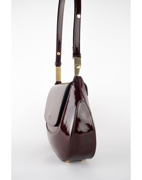 Sac bandoulière en Cuir wayne bordeaux - 22x22x7 cm