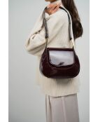 Sac bandoulière en Cuir wayne bordeaux - 22x22x7 cm