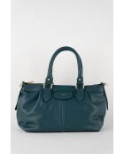 Handtas van eendenblauw gitleer - 22x33x11 cm