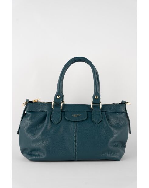 Handtas van eendenblauw gitleer - 22x33x11 cm