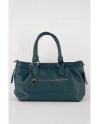 Handtas van eendenblauw gitleer - 22x33x11 cm