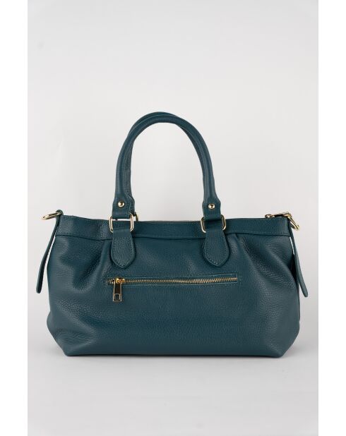 Handtas van eendenblauw gitleer - 22x33x11 cm