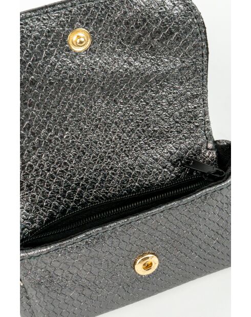 Friend Geldbörse aus silbernem Leder - 20x12x3 cm