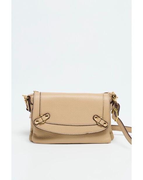 Bolso de hombro Joe de piel nude - 20x12x3 cm