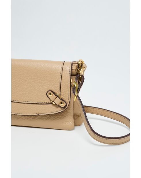 Bolso de hombro Joe de piel nude - 20x12x3 cm