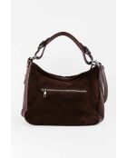 Kai Moka fluwelen leren schoudertas - 30x25x10 cm
